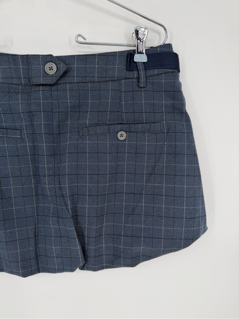 Free People Saturn Bubble Mini Skirt Plaid Blue Academia Women's - Size 10 - Picture 8 of 10